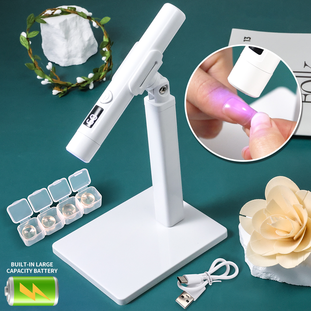Lámpara LED UV para uñas profesional, escritorio con pantalla, Mini soporte para secador de uñas portátil recargable, lámpara UV para decoración de uñas extraíble