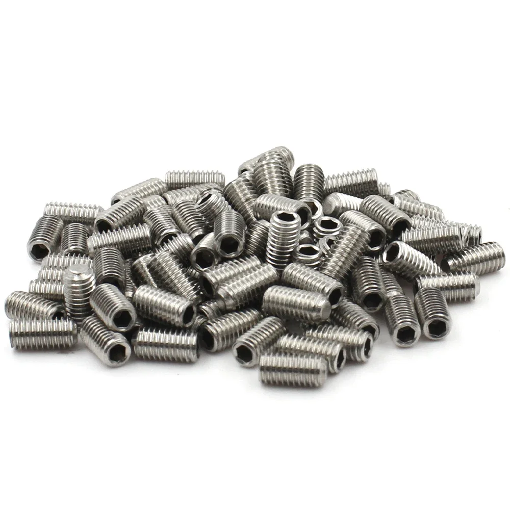 2-10 Uds M1.6 M2 M3 M4 M5 M6 M8 M10 304 tornillos con cabeza hexagonal de acero inoxidable punta de copa DIN916 tornillos sin cabeza hexagonal
