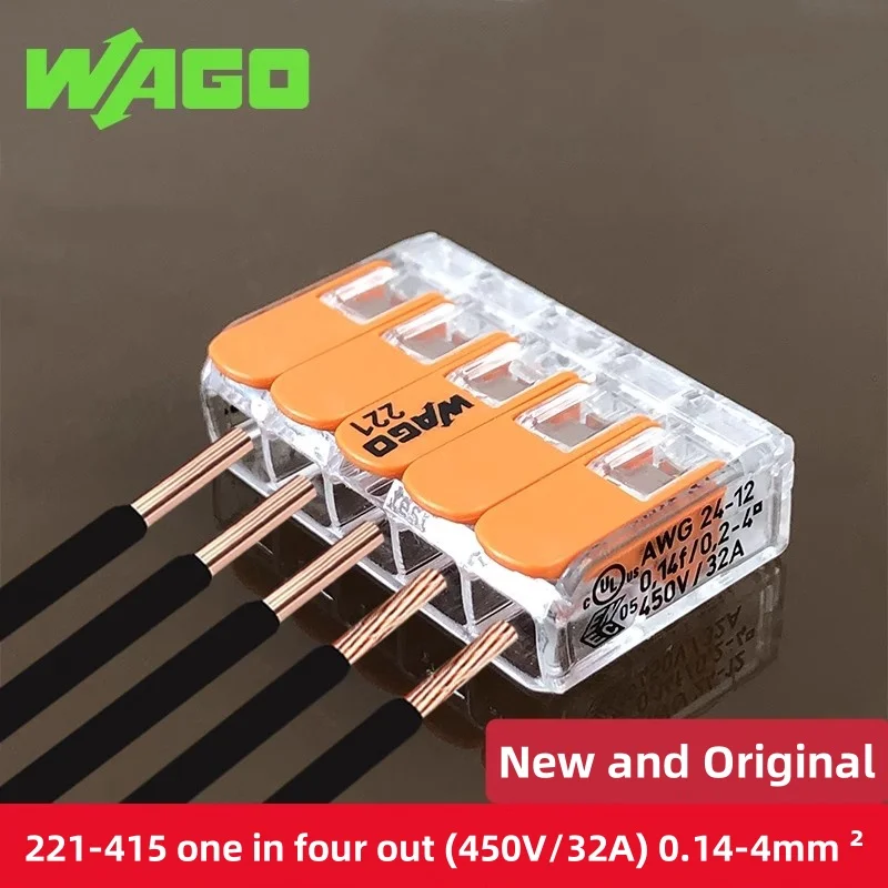 （10pcs） Original Wago wiring terminal 221-412 221-413 221-415 Wiring connector
