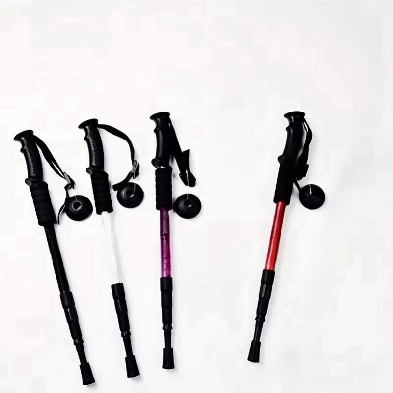 Bastões de trekking com absorção de choque, dobrável, ultraleve, adequado para acampamento ao ar livre, montanhismo, mochila e viagem