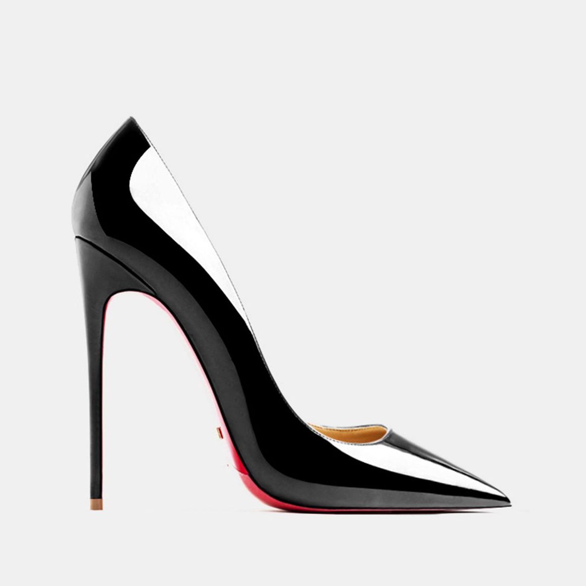 Mulher de couro genuíno 2024 tendência saltos para mulheres bombas de luxo fundo vermelho apontou toe salto alto elegante stiletto senhoras sapatos 44
