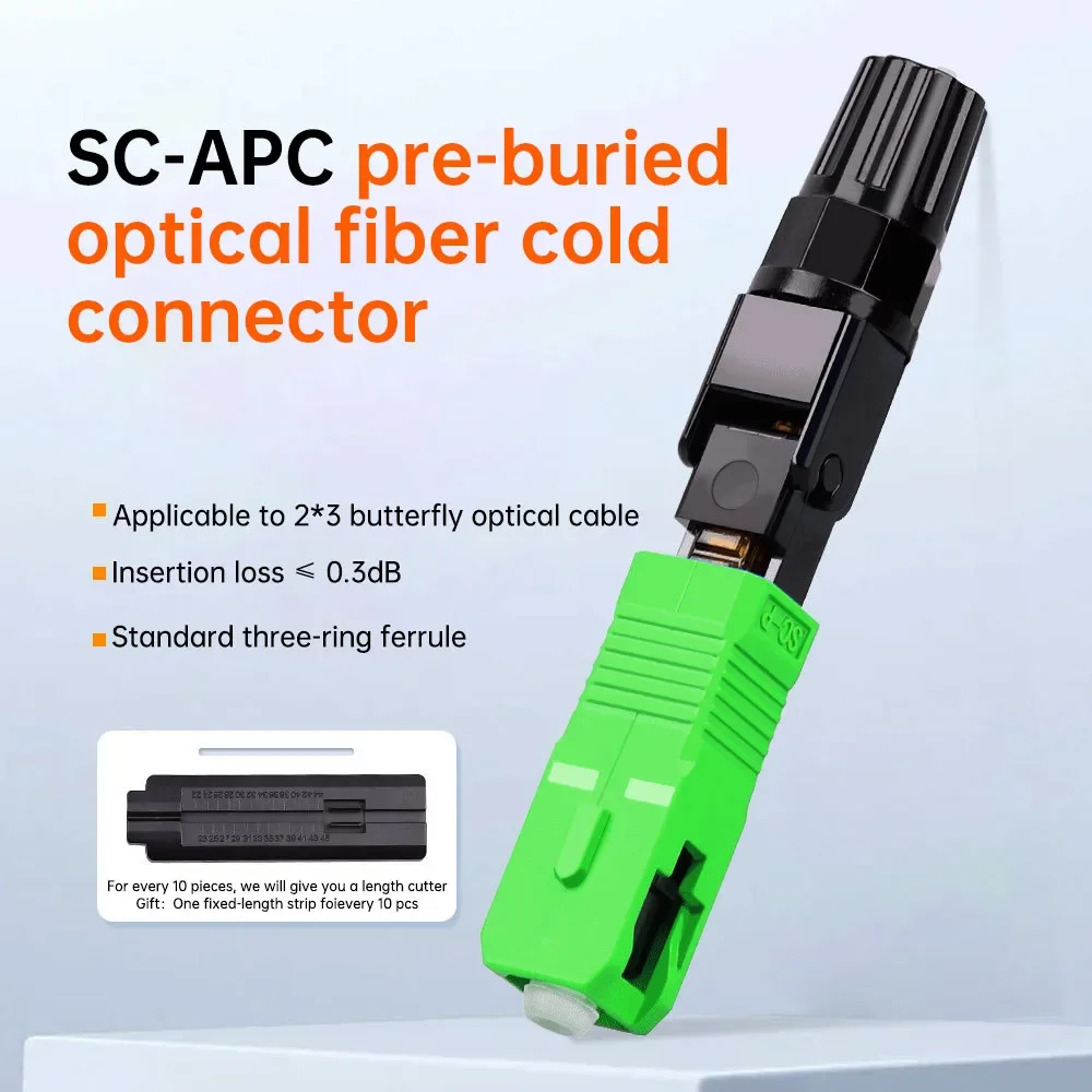 ZoeRax SC APC Embedded Optic Fiber Quick Connector for FTTH Reusable Fusion Fiber Optical Cold Coupler Adapter Connect Tools