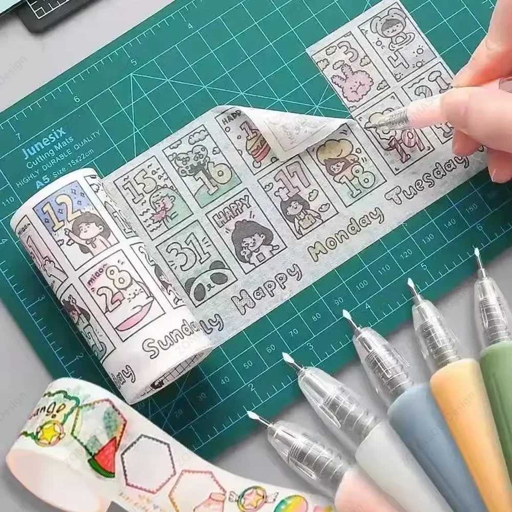 1-60Pcs 종이 컷 칼 펜 아트 유틸리티 나이프 스크랩북 절단 도구 DIY 3D 캐빈 스티커 테이프 커터 익스프레스 박스 나이프