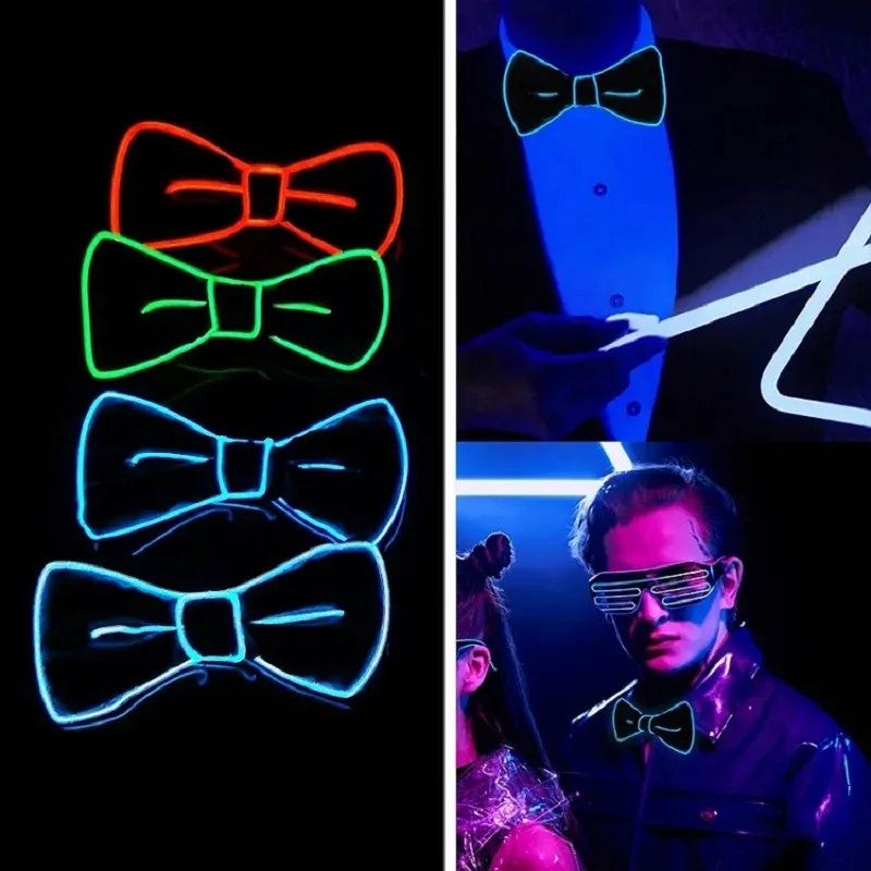 Nieuwe Led Gloeiende Strik Heldere Materialen Verjaardagsfestival Halloween Bruiloftsfeest Accessoires Glow-In-The-Dark Sd01