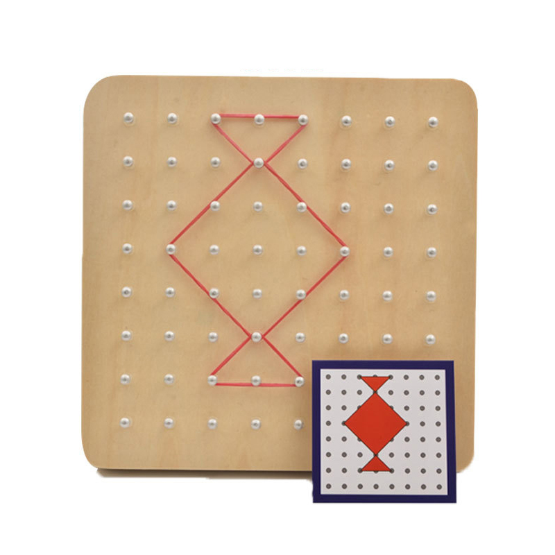 Puzzle géométrique en bois pour l'éducation précoce des enfants, jouet Montessori, planche à ongles, exploration des mathématiques créatives