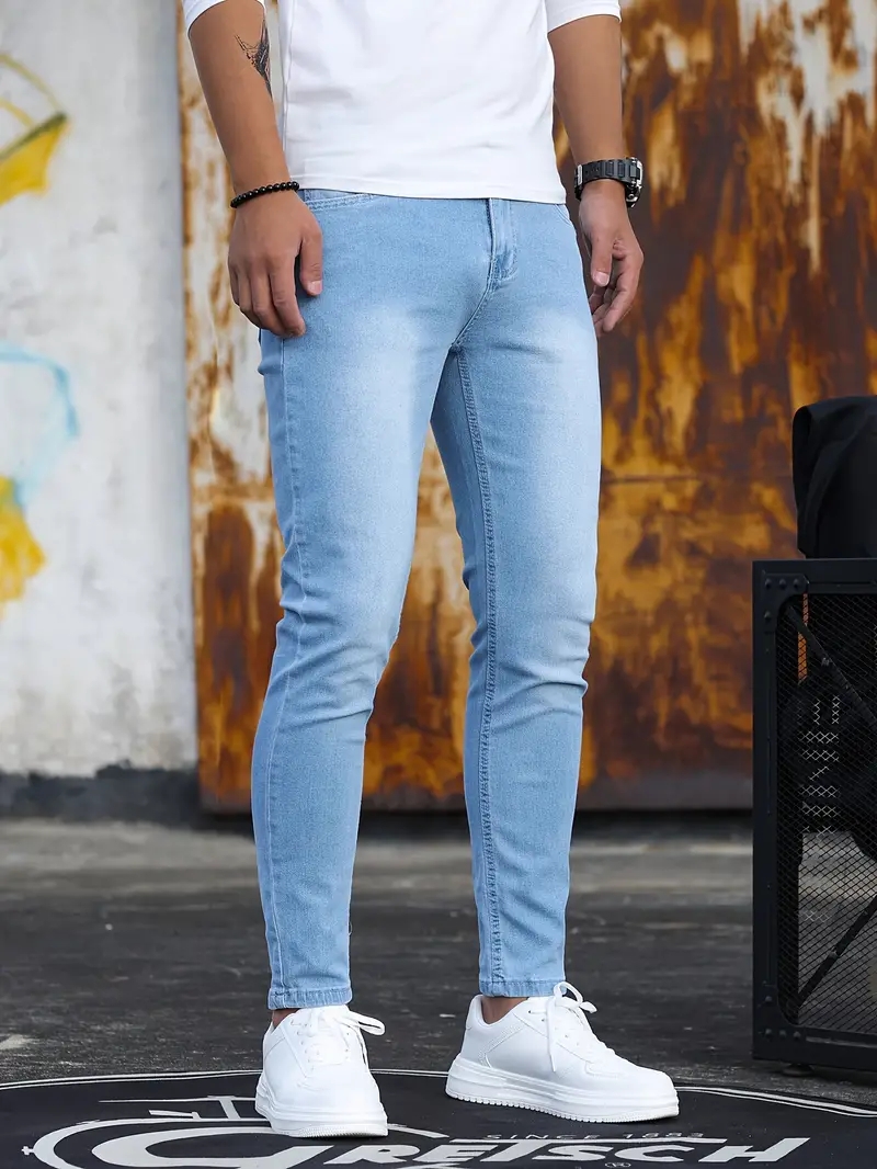 Frühling Sommer Herren Jeans Zerrissene Stretch-Baumwolle Schwarz Blau Schlanke Bleistifthose Alltag Lässig Soziale Denim-Hose Calça Masculina