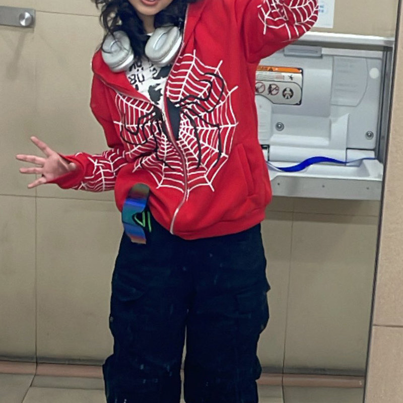 Sudaderas con capucha Y2k con esqueleto de diamantes de imitación para mujer, sudaderas góticas negras con cremallera de gran tamaño, chaquetas con capucha Retro Harajuku para mujer, ropa de calle