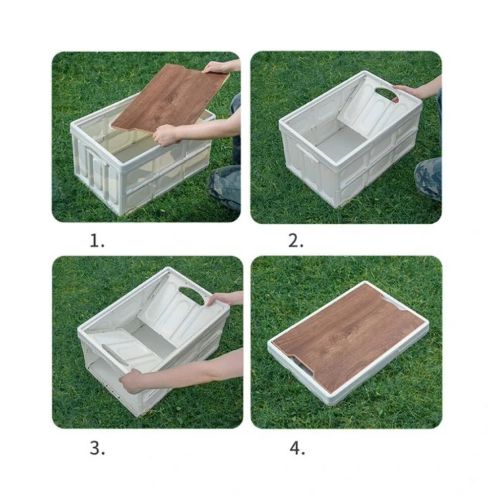 Outdoor Camping Folding Storage Box, Camping Box, Home Car Trunk, Conveniente