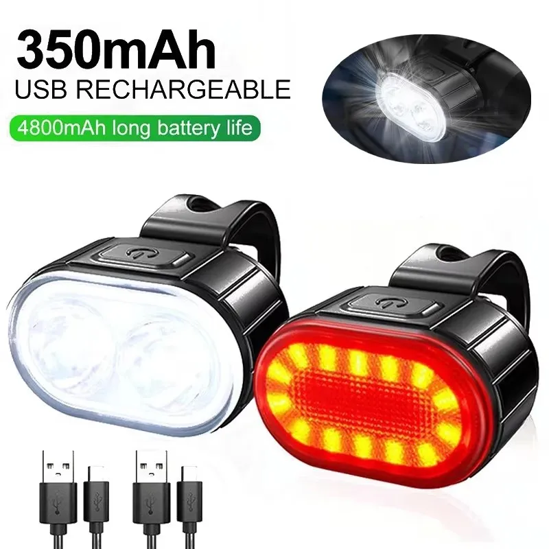 Frente traseira luzes da bicicleta recarregável ciclismo lanterna usb para iluminação da bicicleta dianteira/traseira/conjunto acessórios lanterna