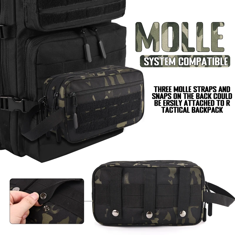 Tactical Toiletry Bag Hygiene Outdoor Waterproof Travel Shower Tool Molle Pouch Mens Shaving Kit Makeup Cosmetic Bag