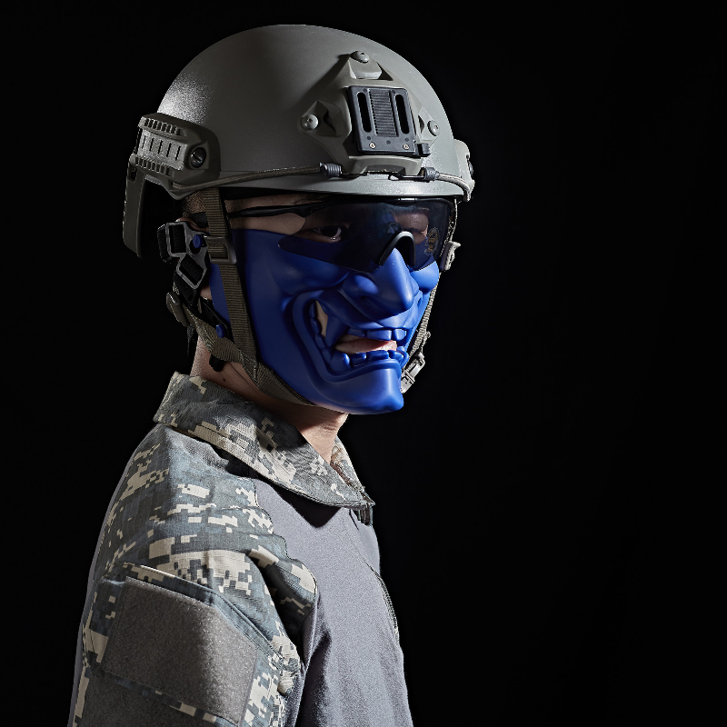 zlangsports Tactical Half Face Demon Samurai Mask Airsoft BB Gun Military Mask CS Party Cosplay Halloween Masks