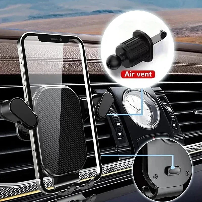 Supporto per telefono da auto supporto per auto a gravità per presa d'aria supporto per cellulare GPS per Smartphone In staffa per auto per iPhone Samsung Xiaomi LG