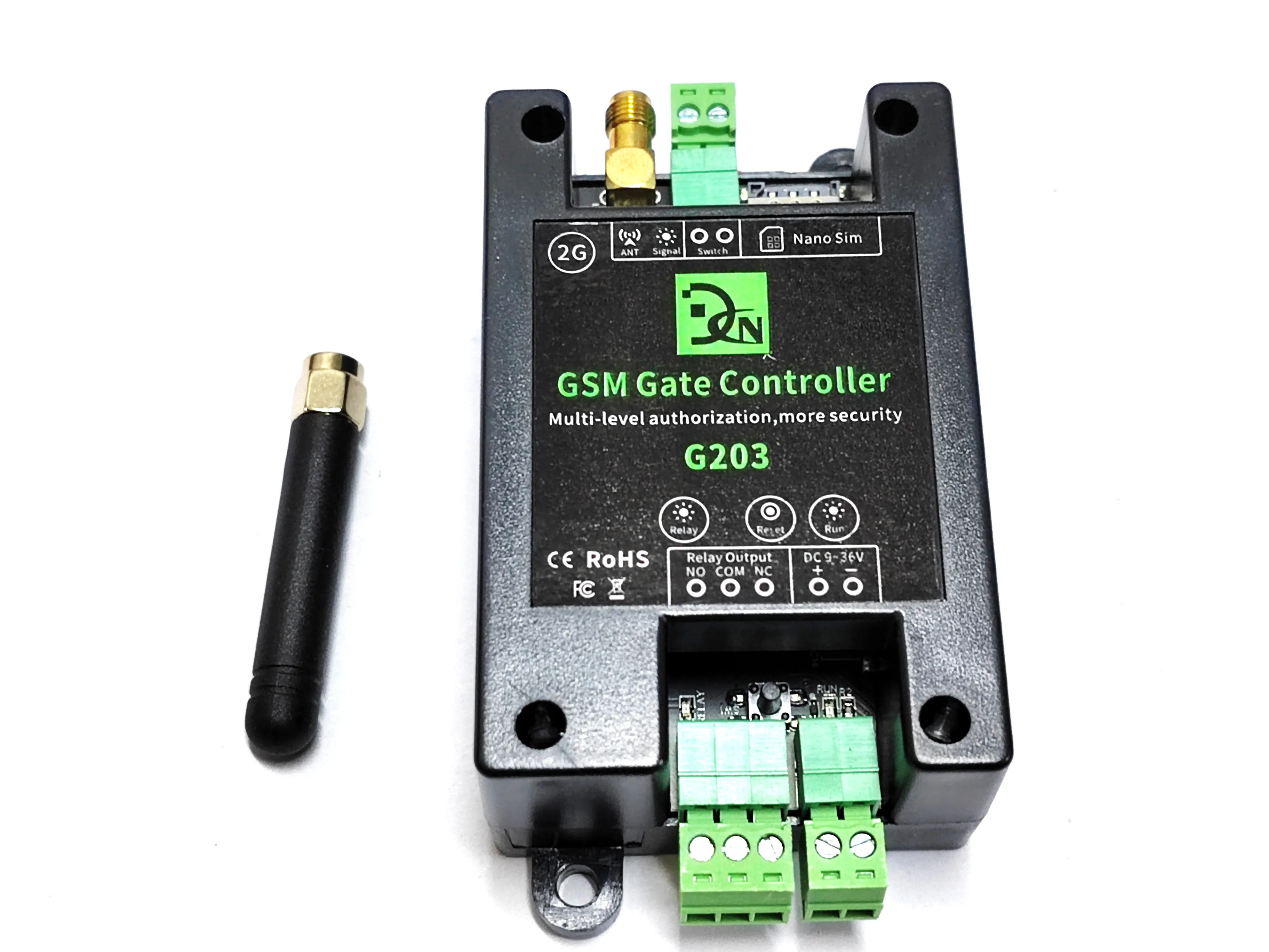 G203 gsm 4g lte controlador de portão sms controle remoto interruptor de relé liga/desliga para abridor de portão deslizante automático