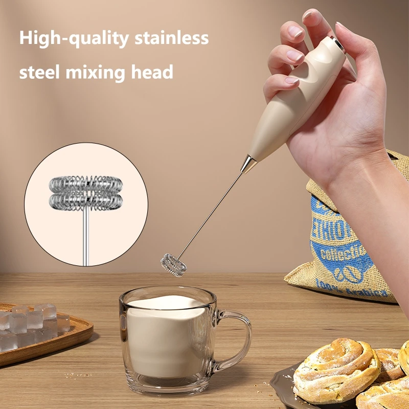 New Milk Frother Coffee Frother Household Electric Milk Frother Milk Mixer Handheld Egg Mixer Cream Frother