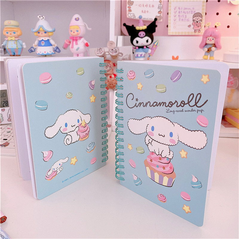 Sanrio Kawaii A6 노트 Kuromi Cinnamonroll My Melody 애니메이션 메모장 귀여운 주간 플래너 필기 용지 학교 문구