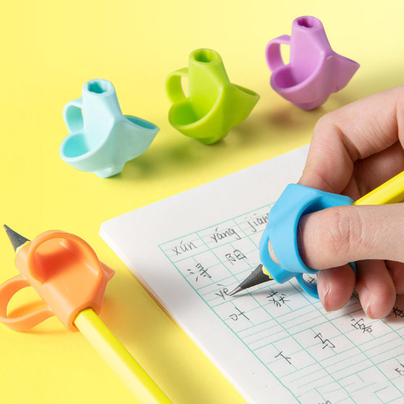 Детский корректор осанки с ручкой-ручкой — силиконовый держатель для карандашей для детей, эргономичный инструмент для помощи письма для практики рукописного ввода