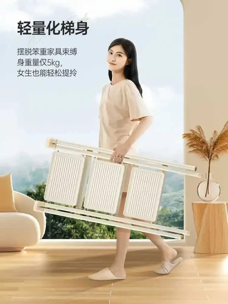 Folding Ladder, Thickened Telescopic Dual-purpose Small Staircase, Indoor Multi-functional Ladder, Three-step Herringbone Ladder