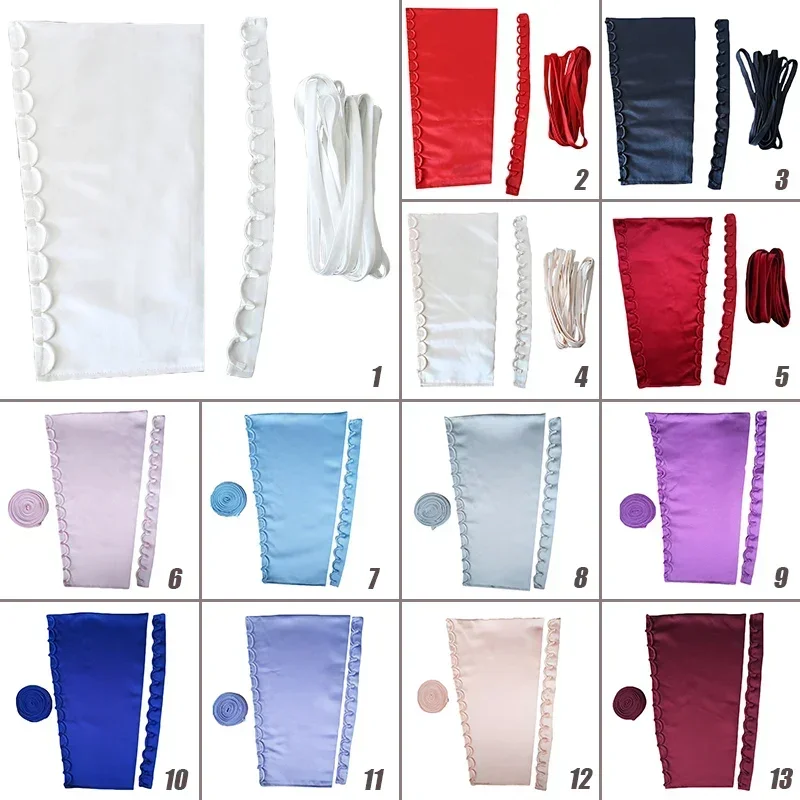 Kits de corsé de satén de Color personalizado, reemplazo de cremallera, vestido de novia, correas de encaje en la espalda, accesorios de vestido de novia artesanales Diy con cordones