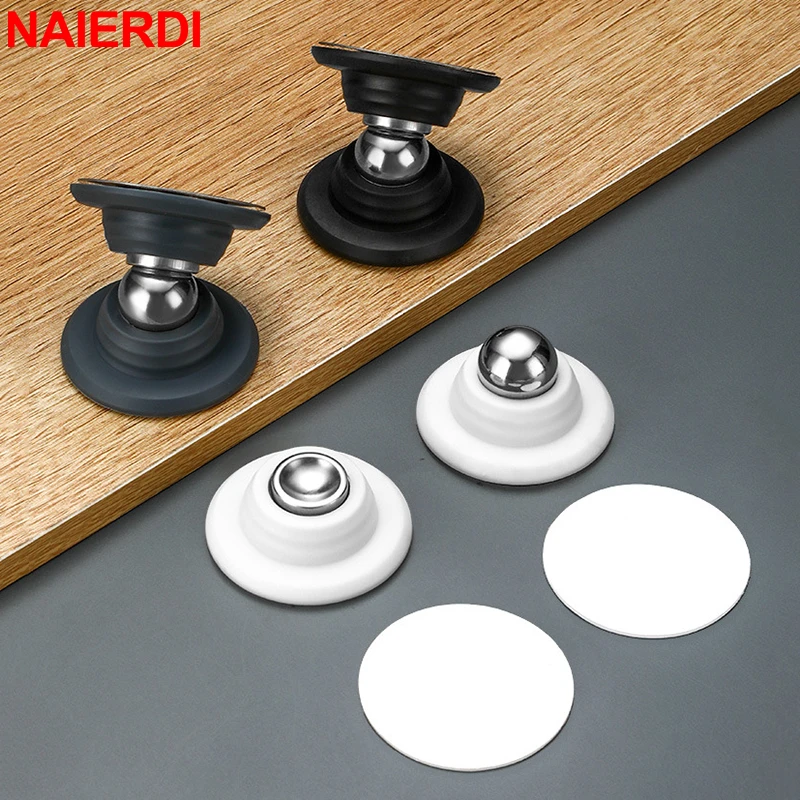 Naierdi batente de porta de silicone, aço inoxidável, magnético, sem perfuração, suporte de porta montado na parede, ferragens de móveis