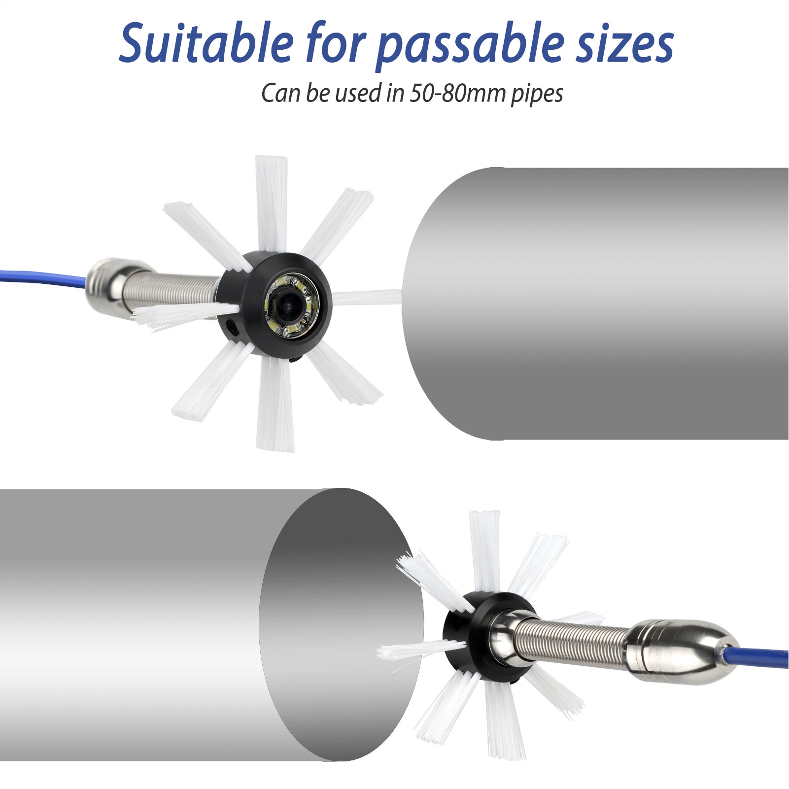 Roda de câmera de esgoto, anti-colisão, fácil instalação, resistente, capa protetora, resistente para inspeção