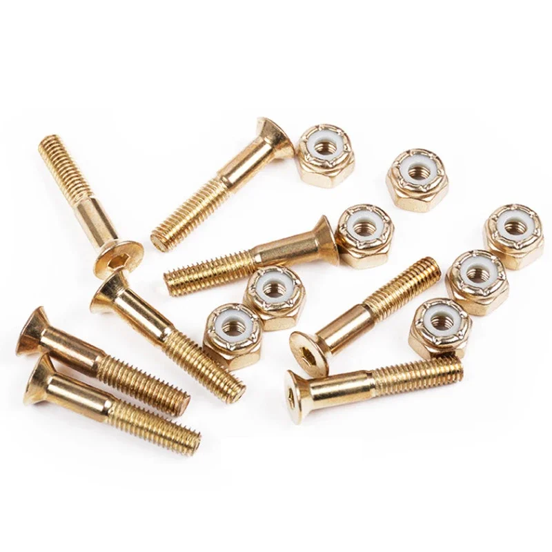 Bolts Screws 16pcs Carbon Steel Four-wheeled Long Board M5 Nuts Skateboard 25mm 28mm 30mm Accessories Practical