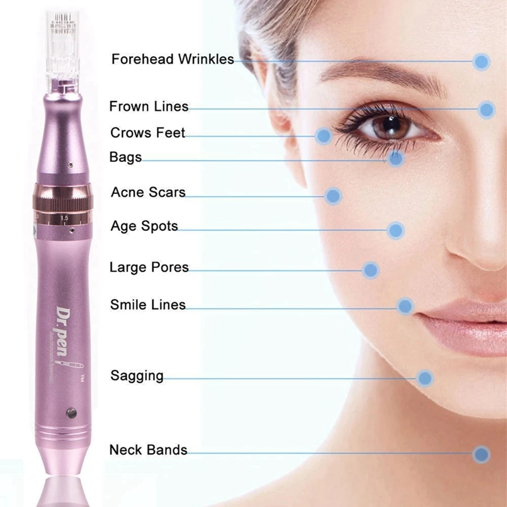 Có Dây Dr Pen Ultima M7 Micro Chuyên Nghiệp Derma Bút Chăm Sóc Da Dụng Cụ Làm Đẹp Bút Mesotherapy Tự Động Micro Với 2 Chiếc 12pin Kim