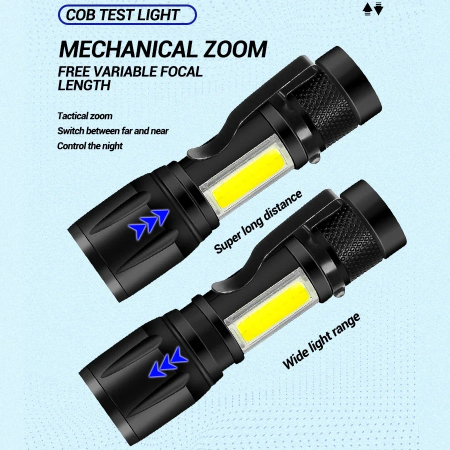 Mini torcia LED ricaricabile torcia portatile ricarica USB torcia banca ad alta potenza campeggio impermeabile lanterna a lungo raggio