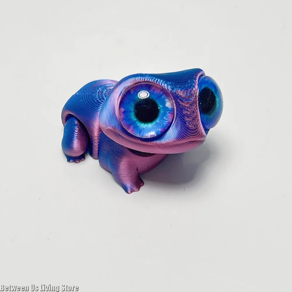 Katak Kawaii Bergerak Multi-sendi Cetak 3d dengan Mata Besar untuk Ruang Tamu Dekorasi Rumah Aksesori Hadiah Anak-anak
