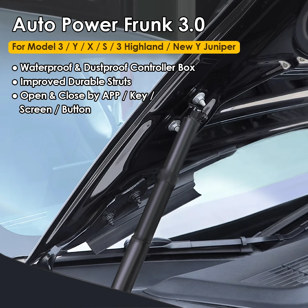 Modelo y auto power frunk para tesla modelo y 3 x s 3 highland novo y juniper à prova dwaterproof água portão dianteiro elétrico levantamento automático perto