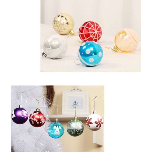 Buyfun Ornamen Natal Gantung Bola Dicat Bola Natal 6 Cm 24
