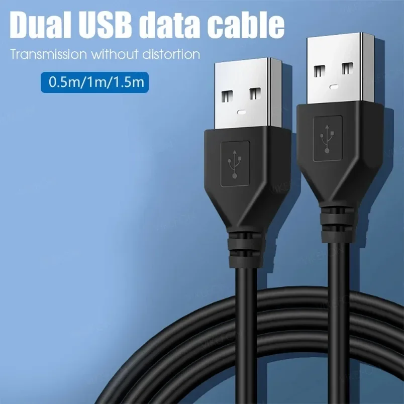 Usb um macho para usb macho duplo usb2.0 cabo de extensão para radiador disco rígido webcom câmera usb data transmissão extensor cabo