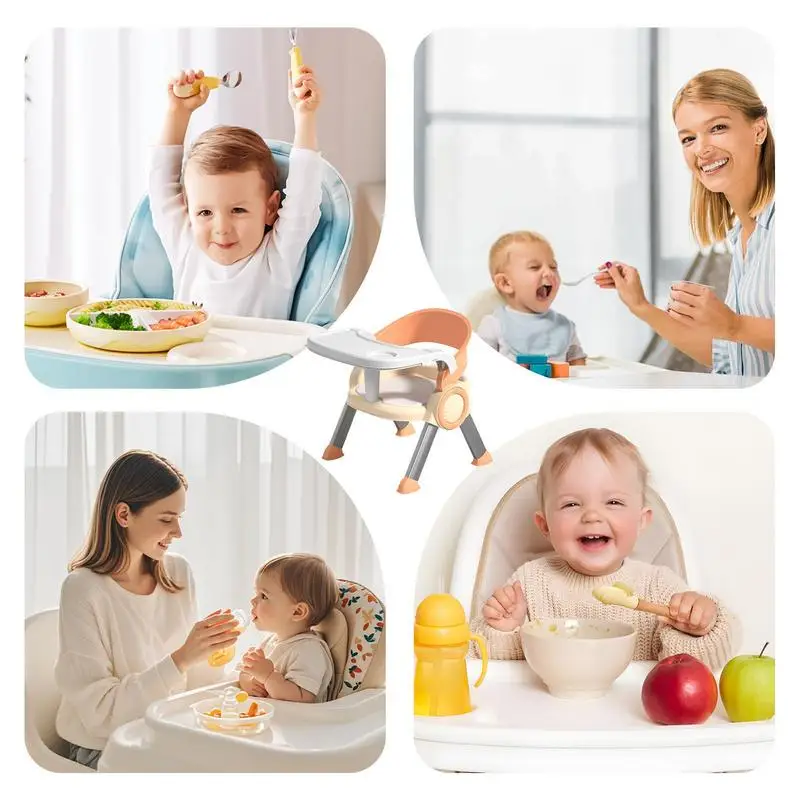 Cadeira de jantar para crianças pequenas, cadeira de jantar com bandeja multifuncional para uso doméstico, assento de estudo para crianças com música
