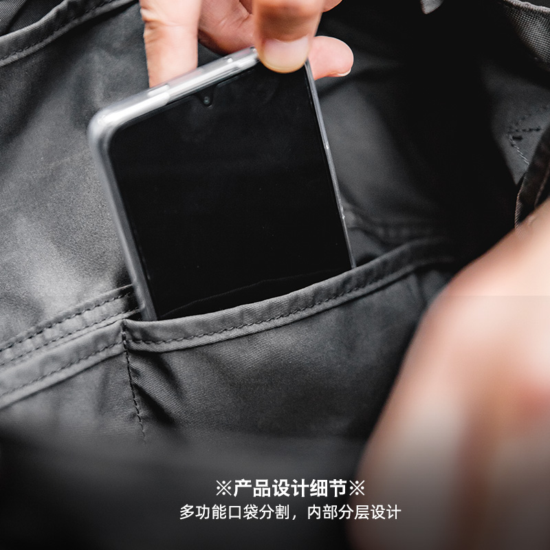 Maden Large Capacity Crossbody Shoulder Bag Handheld Computer Messenger Bag Black Male Handbag Hiking Backpack Travel Satchel