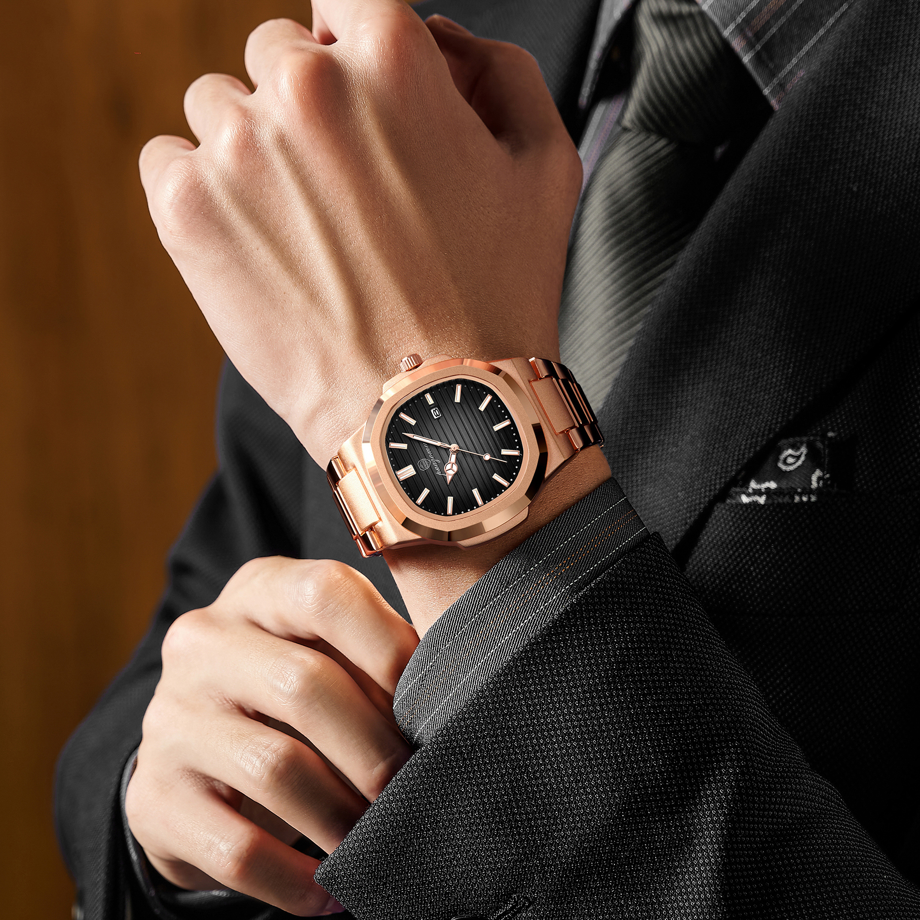 Orologi da uomo alla moda Orologio da polso al quarzo in acciaio inossidabile da lavoro Calendario Data Orologio sportivo casual maschile luminoso