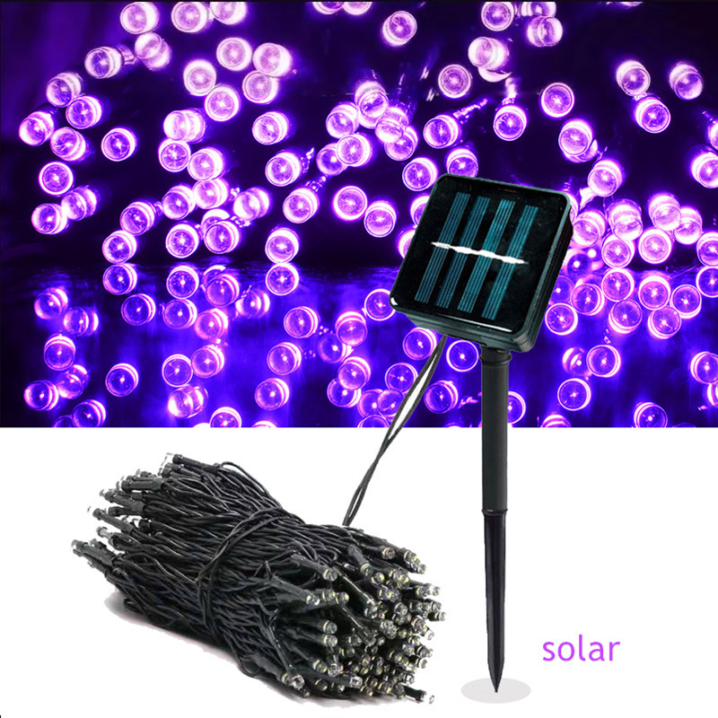 8 kolorów zewnętrzna lampa słoneczna ogród ciepły/fioletowy/RGB taśma LED String Fairy Lights lampa słoneczna wodoodporna girlanda świąteczne dekoracje