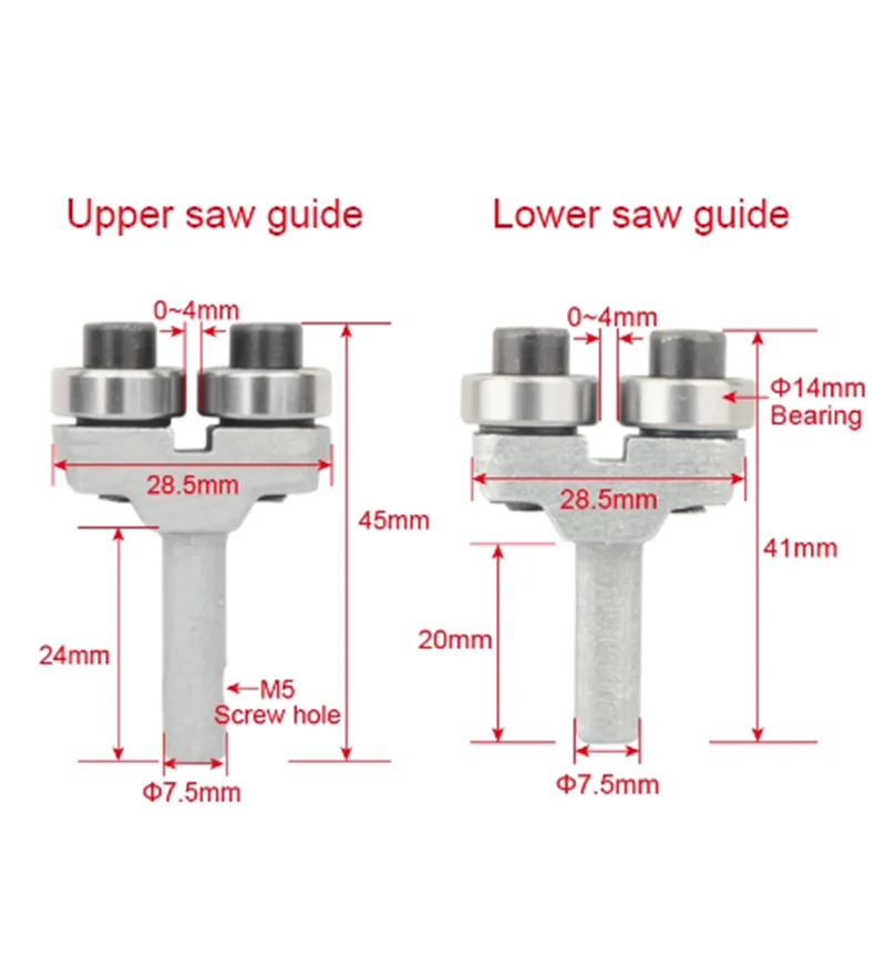 Guide per lame per seghe A nastro guida per lame per cuscinetti A sfera per seghe A nastro per legno per accessori per seghe A nastro da 9 "8" un paio di 2 pezzi