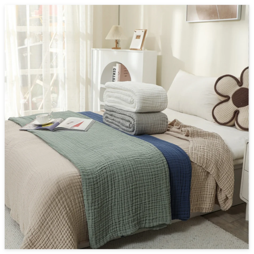 150*200 Muslin Blanket Adult Summer Baby Swaddle Wrap Blankets Cotton Gauze Soft Queen King Large Bedding Quilt Blanket For Bed