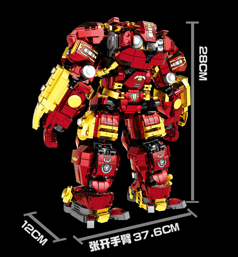 ใหม่2000ชิ้นของเล่นมหัศจรรย์บล็อกตัวต่ออเวนเจอร์สไอรอนแมนซุปเปอร์ฮีโร่อิฐโมเดลฮัลค์บัสเตอร์เมชาของขวัญสำหรับเด็กผู้ชายผู้ใหญ่เด็ก