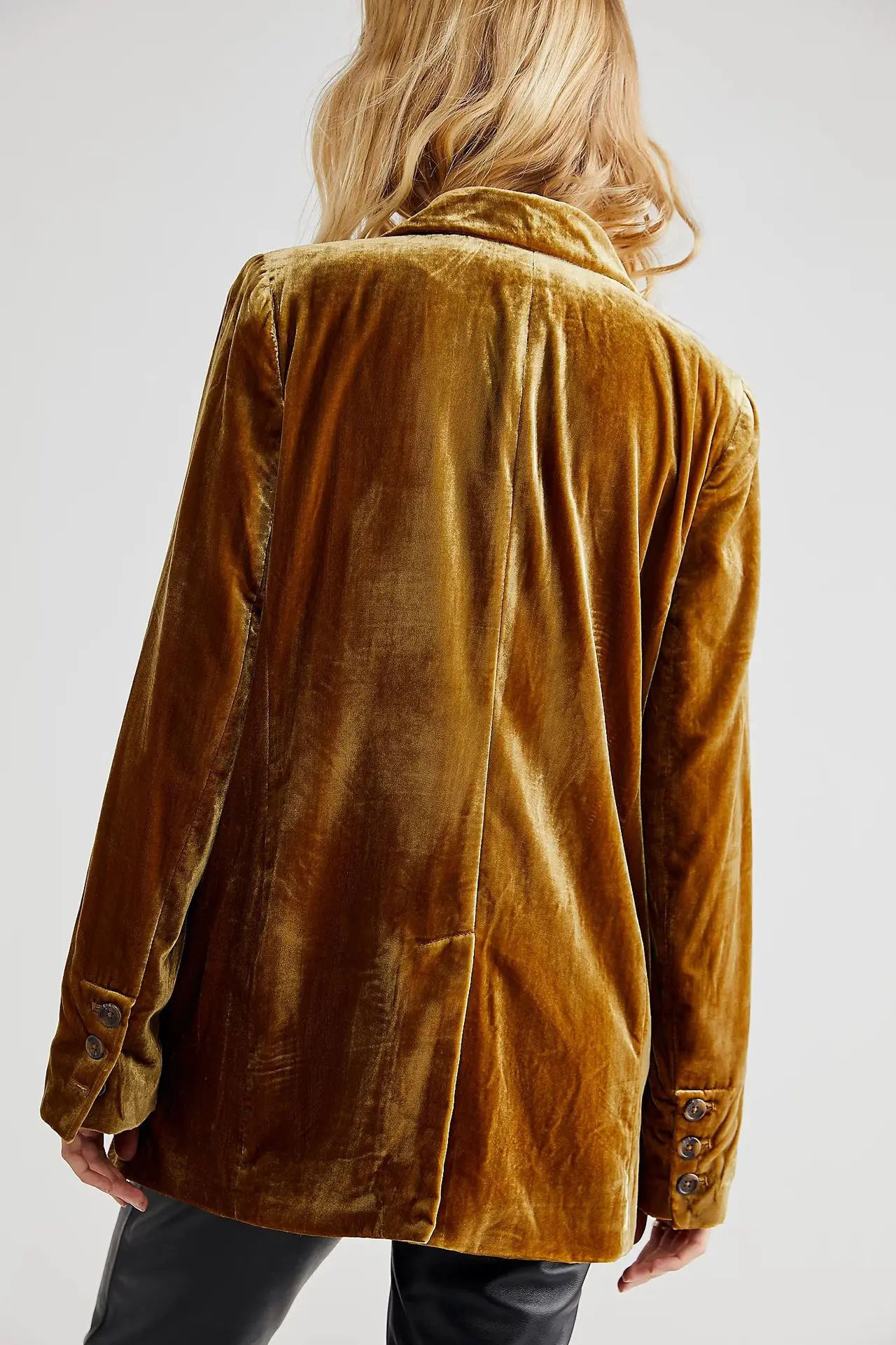 Женский вельветовый Блейзер на пуговицах, с длинным рукавом