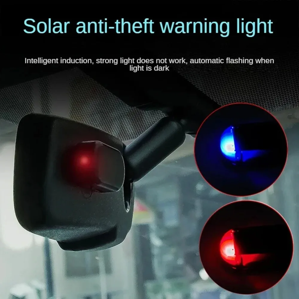 Luz de seguridad falsa para coche con energía Solar, lámpara de imitación intermitente superbrillante, alarma de señal estroboscópica inalámbrica, lámpara de precaución antirrobo