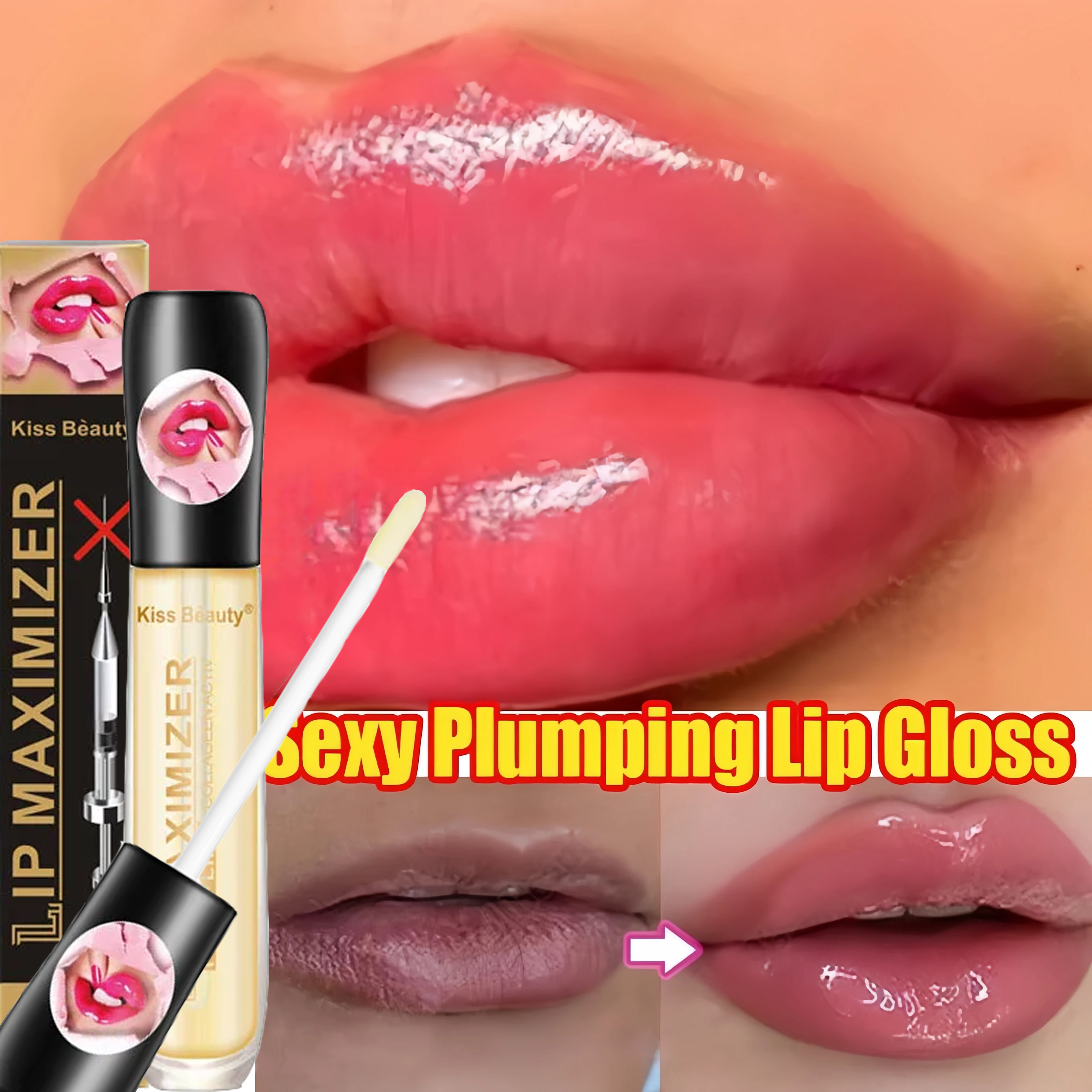Suero voluminizador de labios instantáneo, brillo de aceite labial Sexy, aumenta la elasticidad de los labios, Reduce las líneas finas, ilumina, hidrata el cuidado de los labios