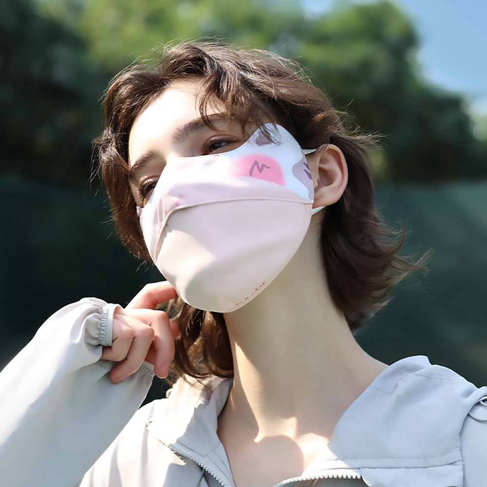 OhSunny UV 保護マスク 2024 新ファッション UPF2000+ 洗えるクール裏地漫画フェイスカバー屋外サイクリングソーラーブロッカー
