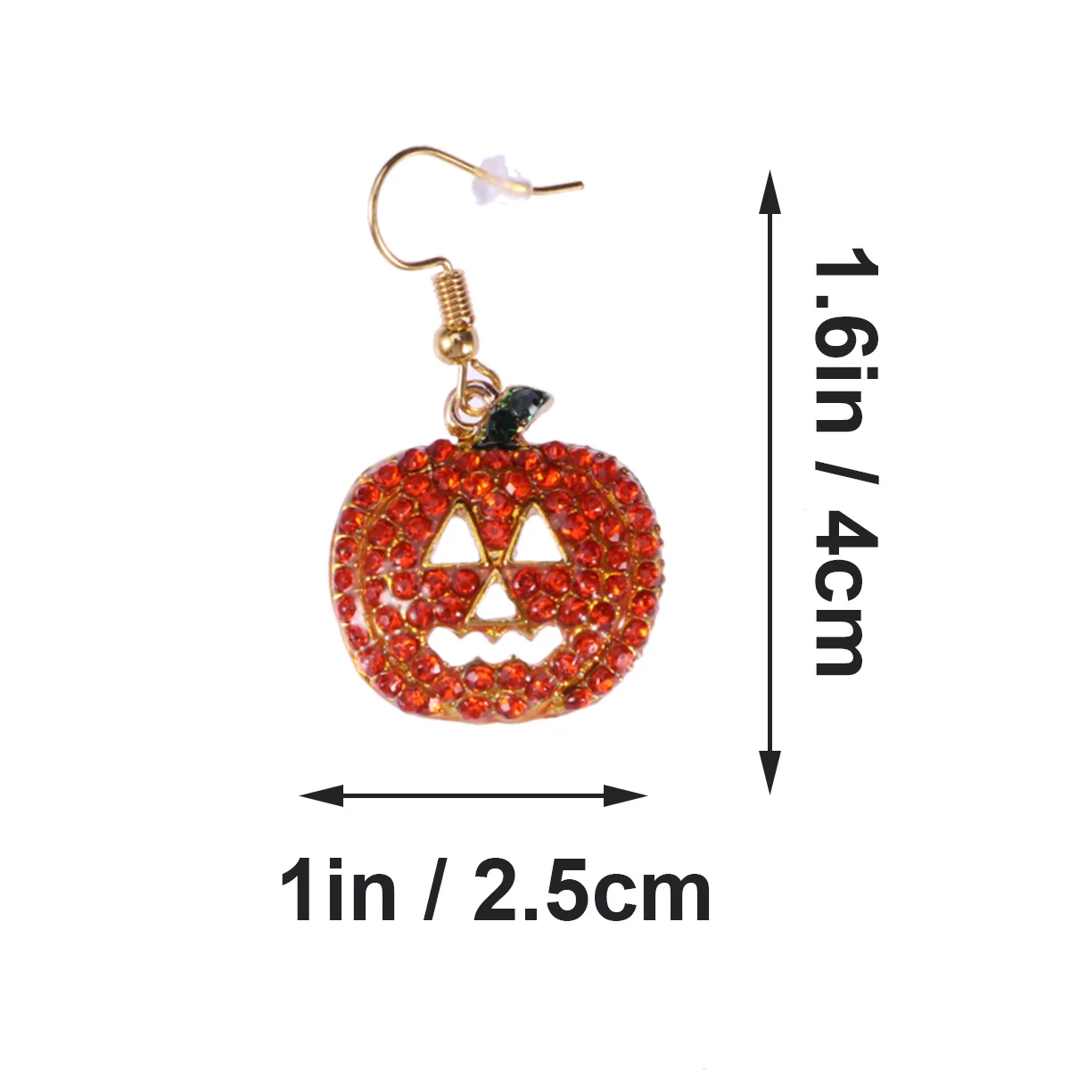 Anting Halloween Labu Merah Anting Kristal Hipoalergenik Wajah Tersenyum untuk Wanita Anak Perempuan Anting Hadiah Kencan Pesta