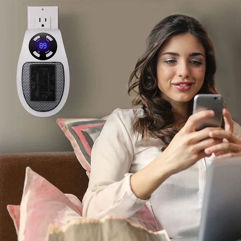 Riscaldatore portatile da 350 W Riscaldatore elettrico Comodo riscaldatore per ambienti Riscaldatore a parete con telecomando Riscaldamento invernale Elettrodomestico