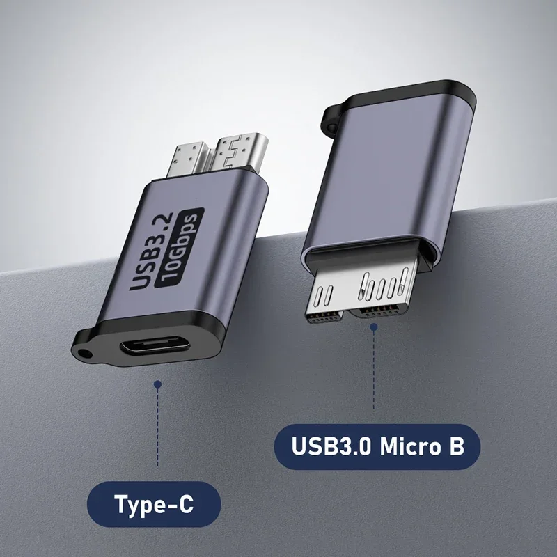 Adaptador Micro B USB C 3,0 macho a tipo C hembra, conector Micro B USB 3,0 tipo C para disco duro externo, adaptador de Cable HDD