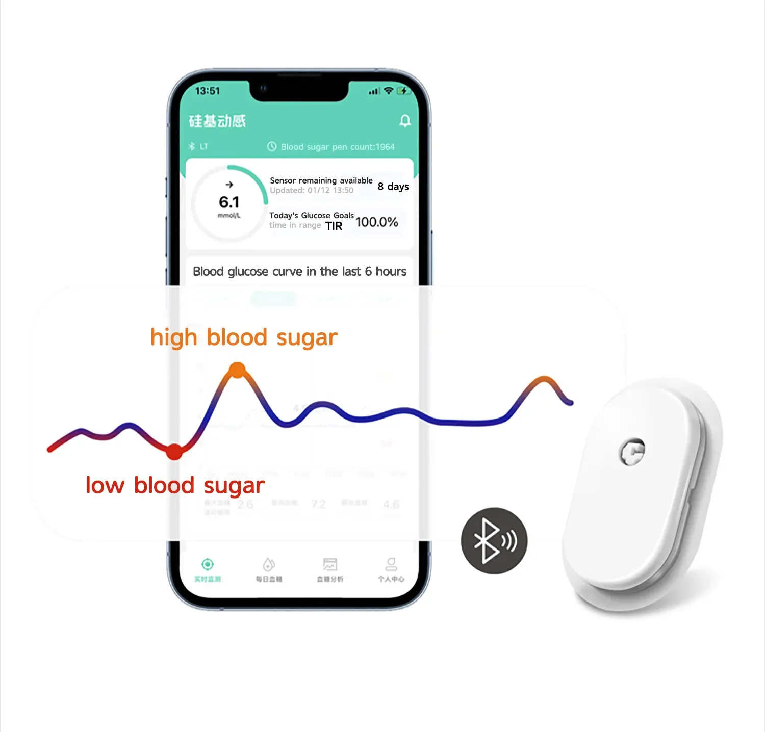 GS1 CGM-sensor voor 14 dagen RU en Engelse app downloaden