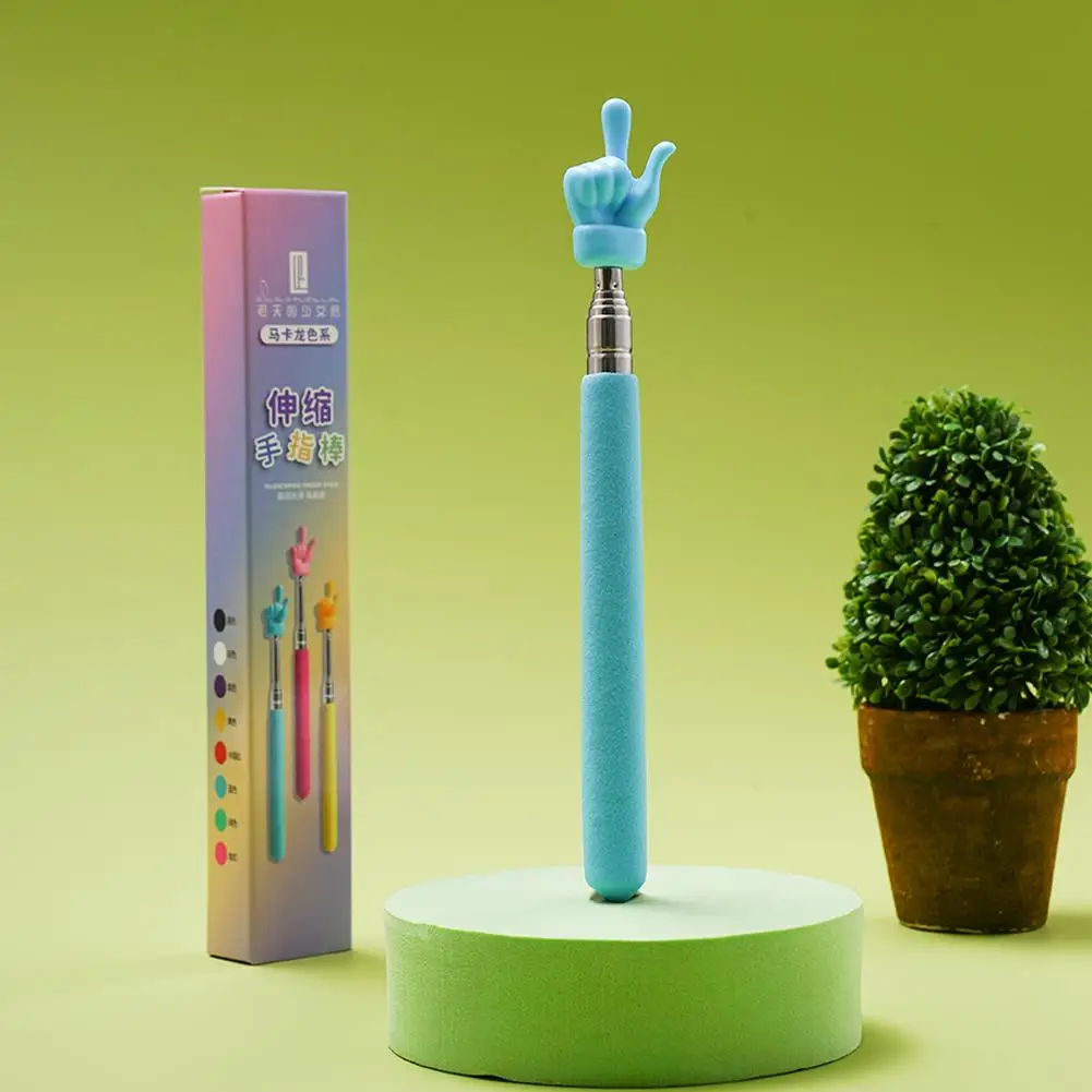Teacher Finger Reading Stick Retractable Steel Telescopic Rod Guide Pointer Anti-slip Handle Teaching Guide Pointer