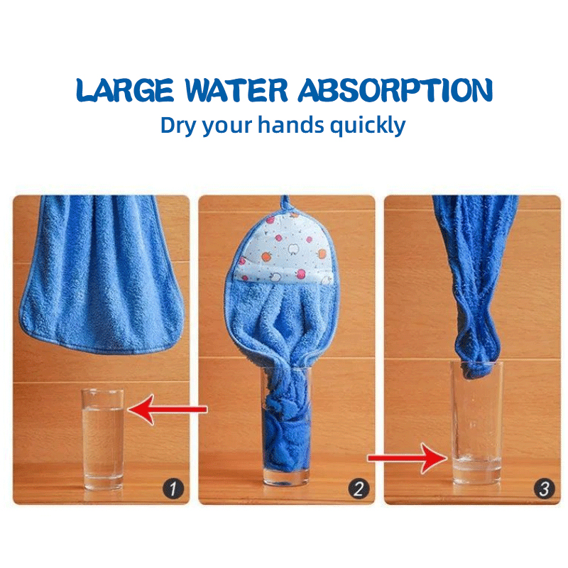 4 peças de suprimentos de banheiro de veludo coral, toalha de mão macia, panos de prato de pano absorvente, pano de suspensão, acessórios de cozinha