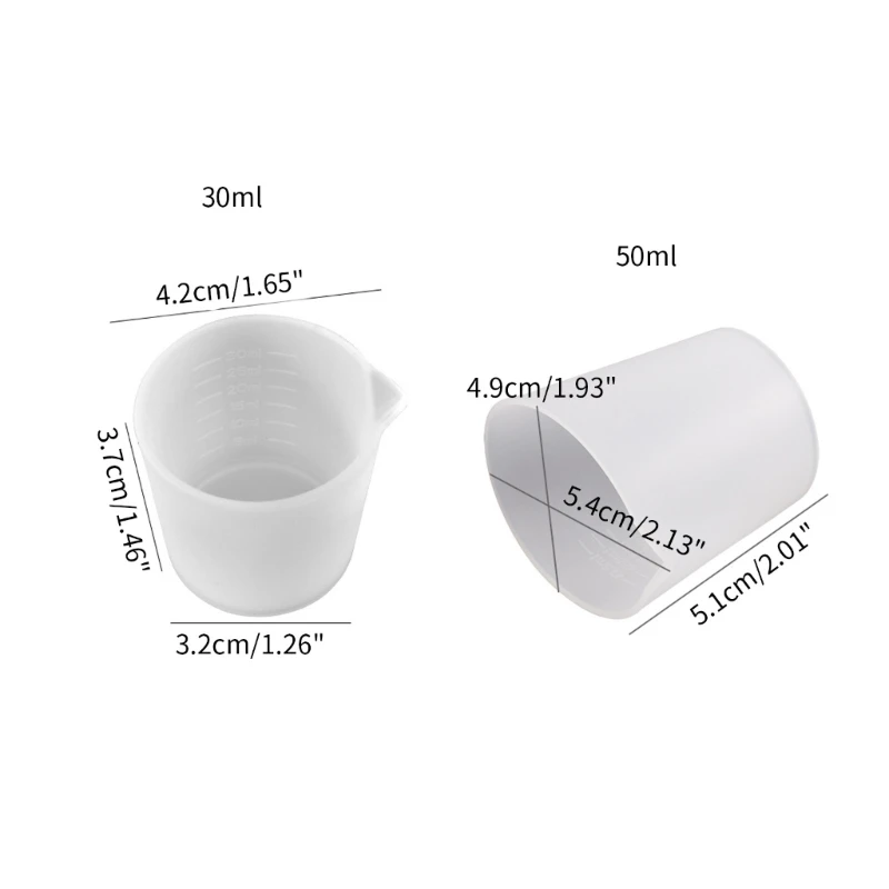 Tazas medidoras silicona, herramienta fabricación joyas, resina epoxi, 2 uds.
