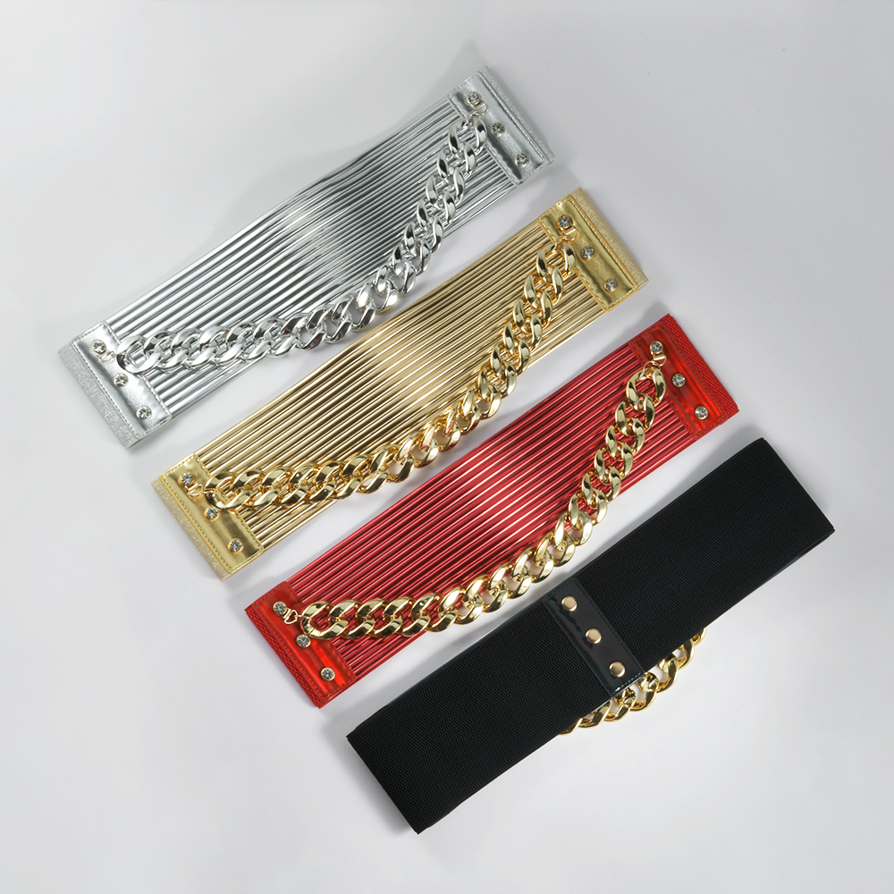 1 pieza de cinturón para mujer, corsé, cinturón ancho, cinturón con hebilla de Metal, corsé decorativo, correa, accesorio para vestido de fiesta, ajuste elástico